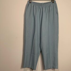 Alfred Dunner light teal blue elastic waist pants 20W inseam 26 inches